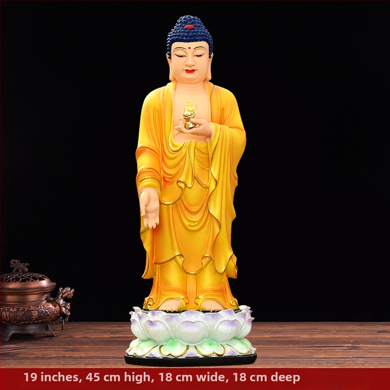 Amitábha Buddha stojaca socha z živice