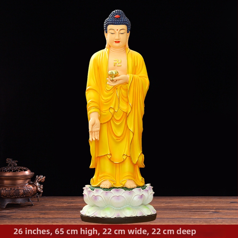 Amitábha Buddha stojaca socha z živice