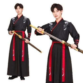 Wuxia-stilizirani obnovljeni drevni kostim za žene i muškarce, unisex školska uniforma, kineskog stila kostim za plesnu izvedbu s motivom Snježnog Zmaja