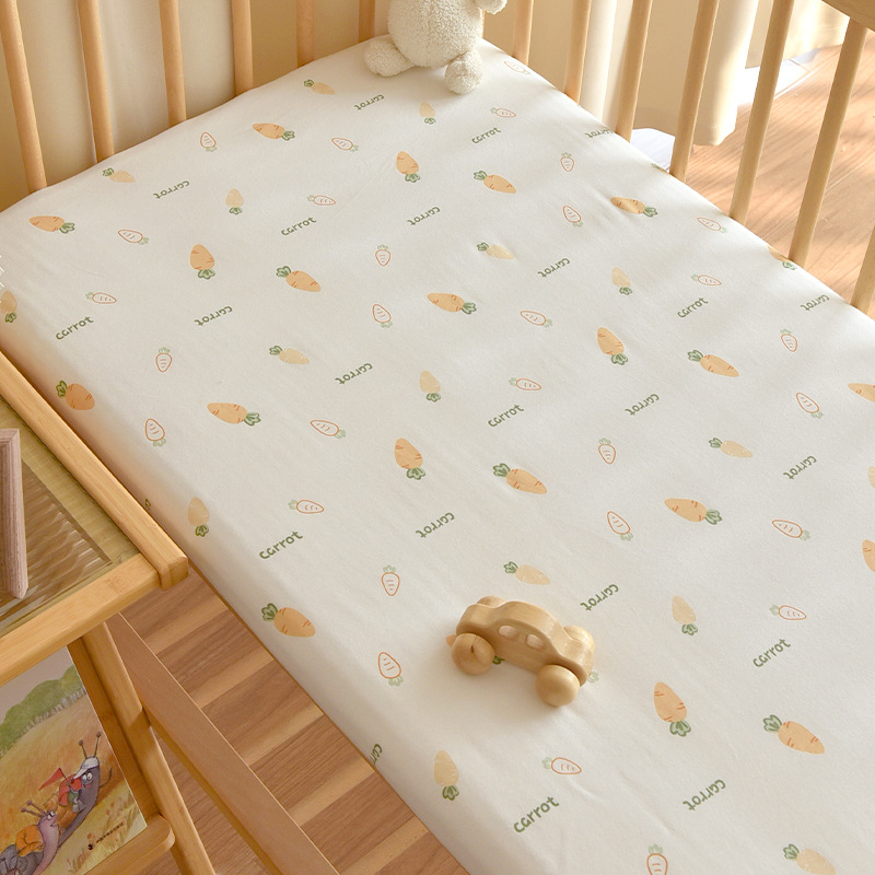 Set de pat pentru nou-născuți din bumbac 100% — cuvertură patchwork, cearșaf elastic, cearșaf plat și husă pentru saltea, pentru toate anotimpurile