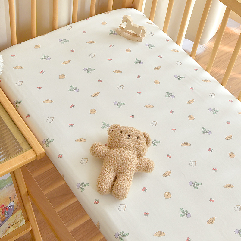 Set de pat pentru nou-născuți din bumbac 100% — cuvertură patchwork, cearșaf elastic, cearșaf plat și husă pentru saltea, pentru toate anotimpurile