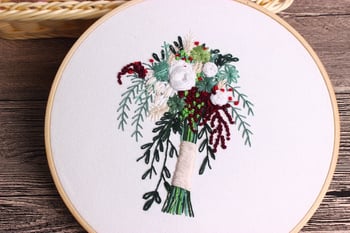 Elegantný set vyšívania s kvetmi – DIY krížikový set s európskym dizajnom kvetov, bavlnený materiál