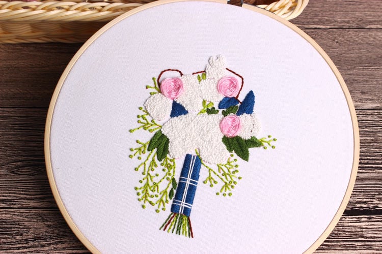 Elegantný set vyšívania s kvetmi – DIY krížikový set s európskym dizajnom kvetov, bavlnený materiál