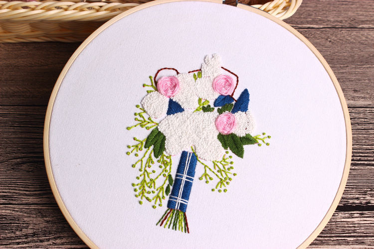Elegantný set vyšívania s kvetmi – DIY krížikový set s európskym dizajnom kvetov, bavlnený materiál