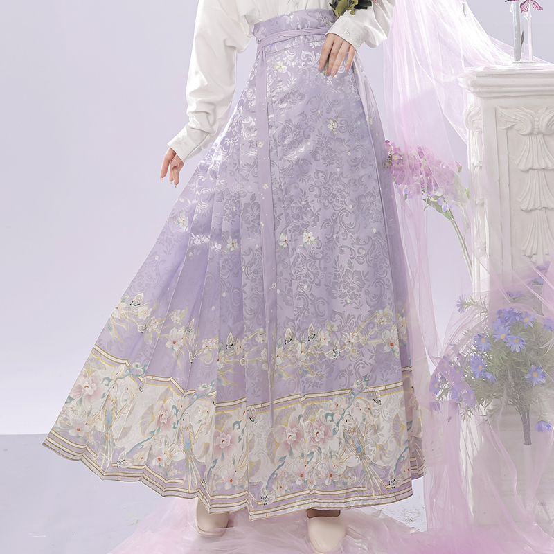 Ženski Hanfu set u Ming stilu, izvezena preklopna ovratnica, rukavi s krilima, nacionalni stil, suknja s panelom konjskog lica, svakodnevna putna odjeća