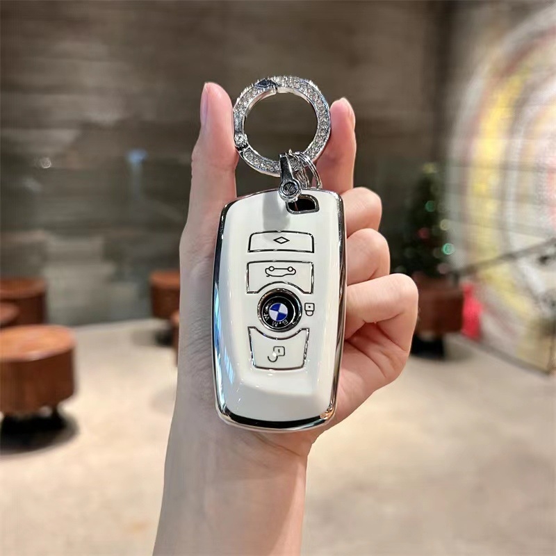 Zaštitni poklopac za ključ BMW za serije 3/5 i X1/X3/X5 s kristalima i privjeskom medvjedićem