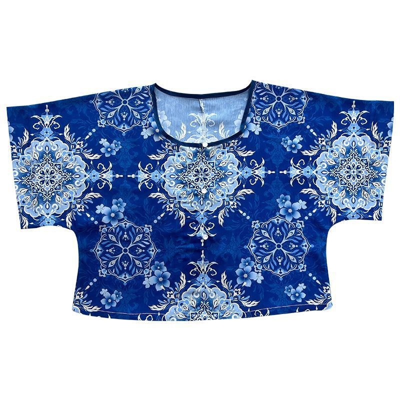 Weiyang Palace Hanfu haljina, porcelansko plava i bijela, stil Tang dinastije, duljina do struka, ljetni vitki kroj