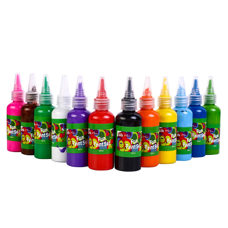 60 ml dječji set akvarelnih boja za prstno slikanje, 12 boja