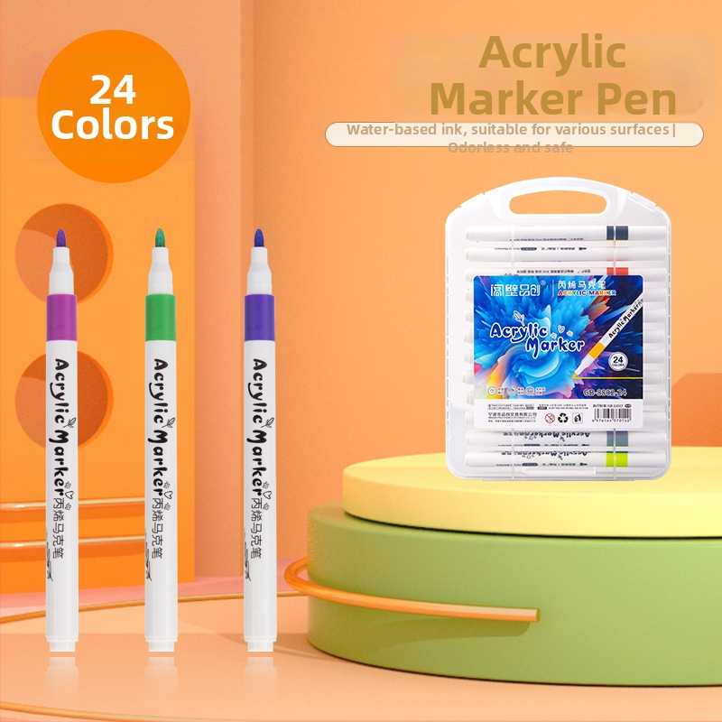 Akrilový marker pre deti, netoxický vodový marker s nepriehľadnou farbou, guľaté telo