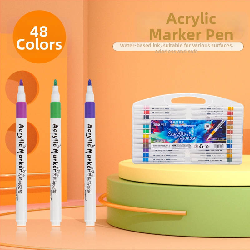 Akrilový marker pre deti, netoxický vodový marker s nepriehľadnou farbou, guľaté telo