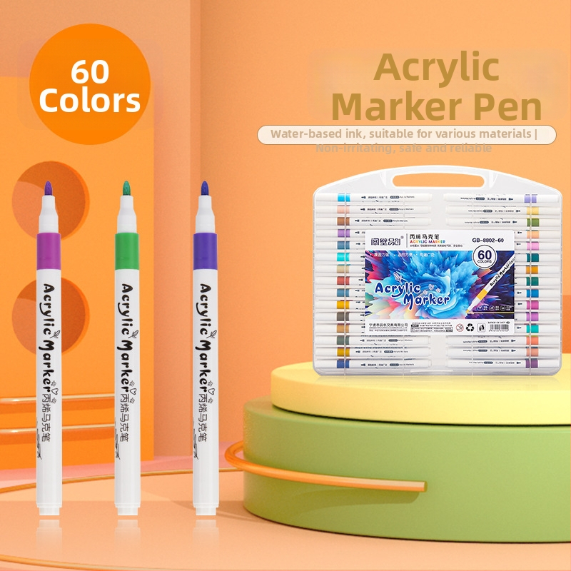Akrilový marker pre deti, netoxický vodový marker s nepriehľadnou farbou, guľaté telo