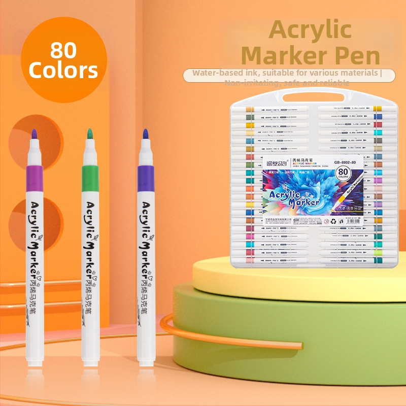 Akrilový marker pre deti, netoxický vodový marker s nepriehľadnou farbou, guľaté telo