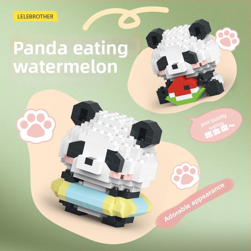 LEGO-kompatibilná sada stavebných blokov s Panda National Treasure cartoon postavičkou, ABS plast, 100-200 dielov