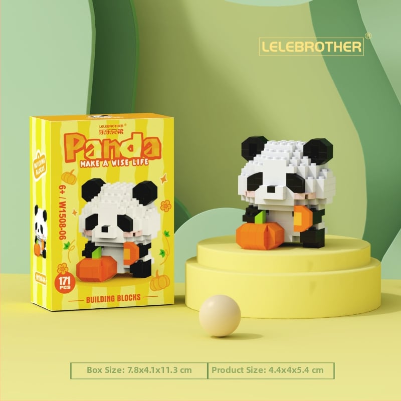 LEGO-kompatibilná sada stavebných blokov s Panda National Treasure cartoon postavičkou, ABS plast, 100-200 dielov