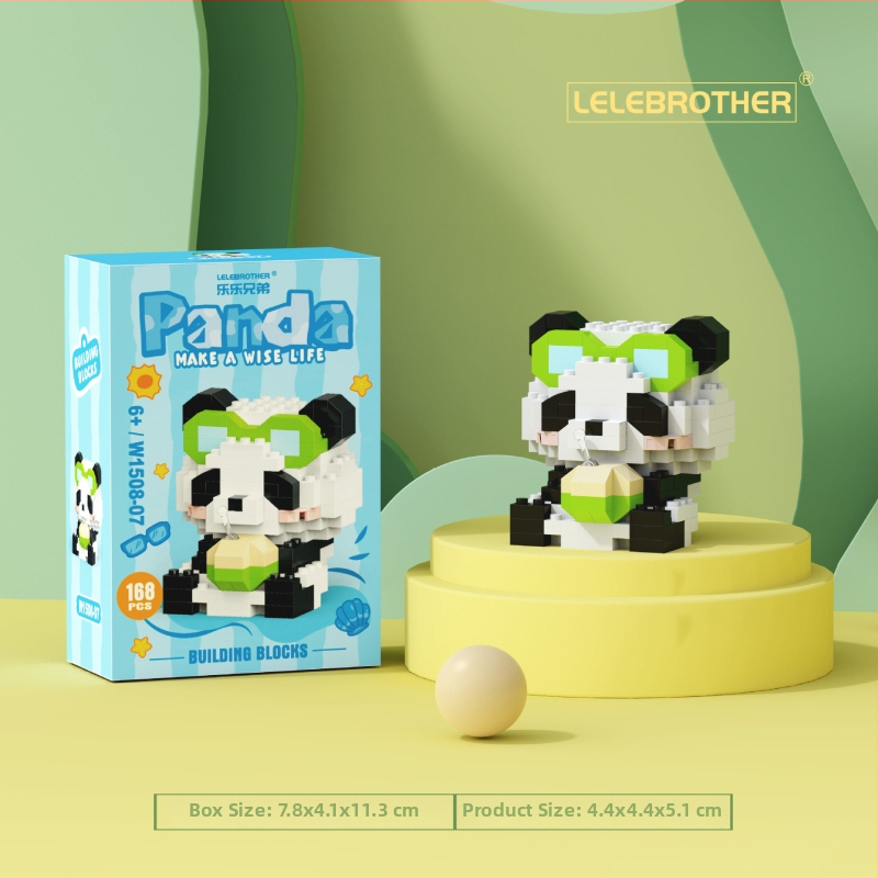 LEGO-kompatibilná sada stavebných blokov s Panda National Treasure cartoon postavičkou, ABS plast, 100-200 dielov