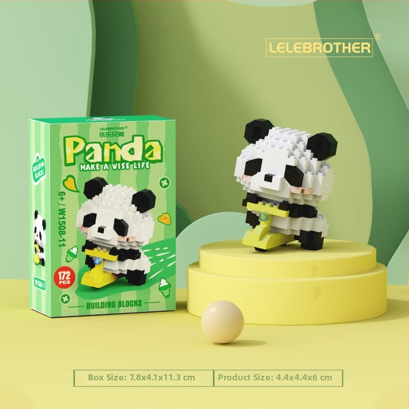 LEGO-kompatibilná sada stavebných blokov s Panda National Treasure cartoon postavičkou, ABS plast, 100-200 dielov
