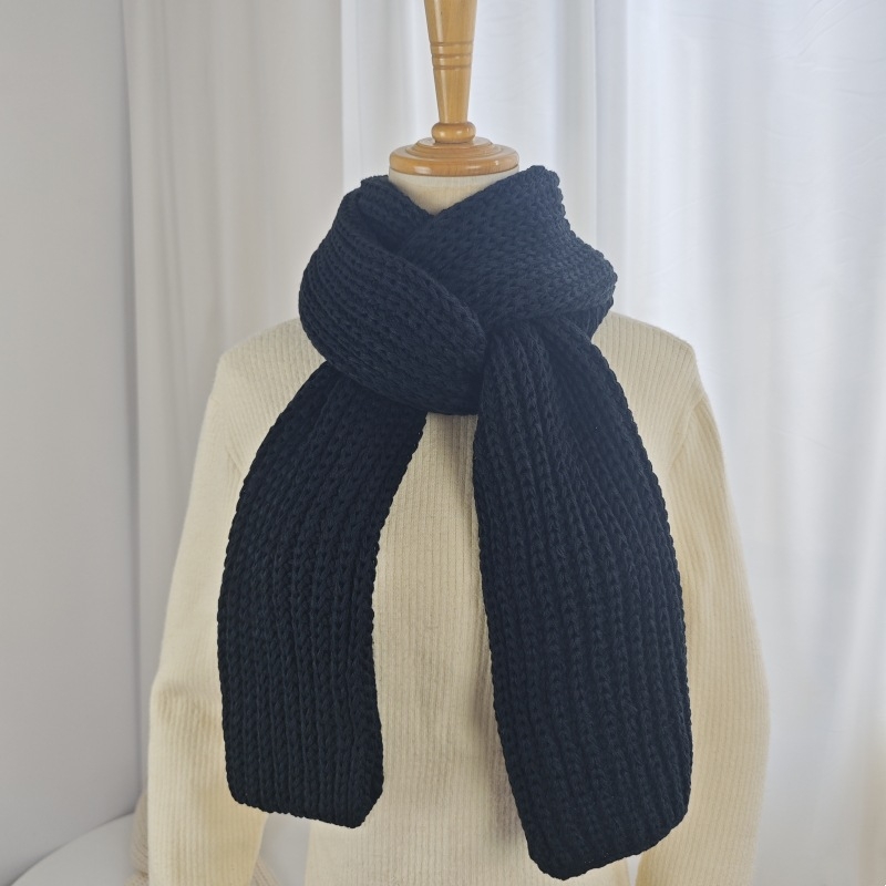 K-stil zimski pleteni vuneni šal, jednofarban, unisex, korejskog stila, topao i debeo