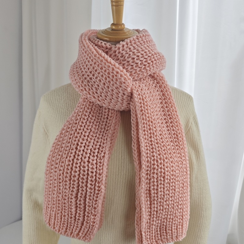 K-stil zimski pleteni vuneni šal, jednofarban, unisex, korejskog stila, topao i debeo