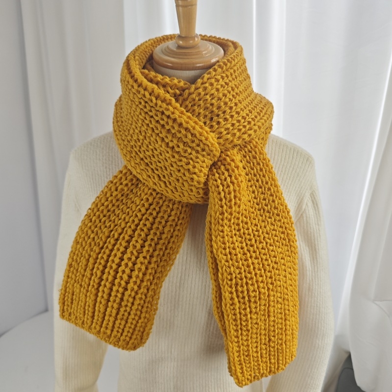K-stil zimski pleteni vuneni šal, jednofarban, unisex, korejskog stila, topao i debeo