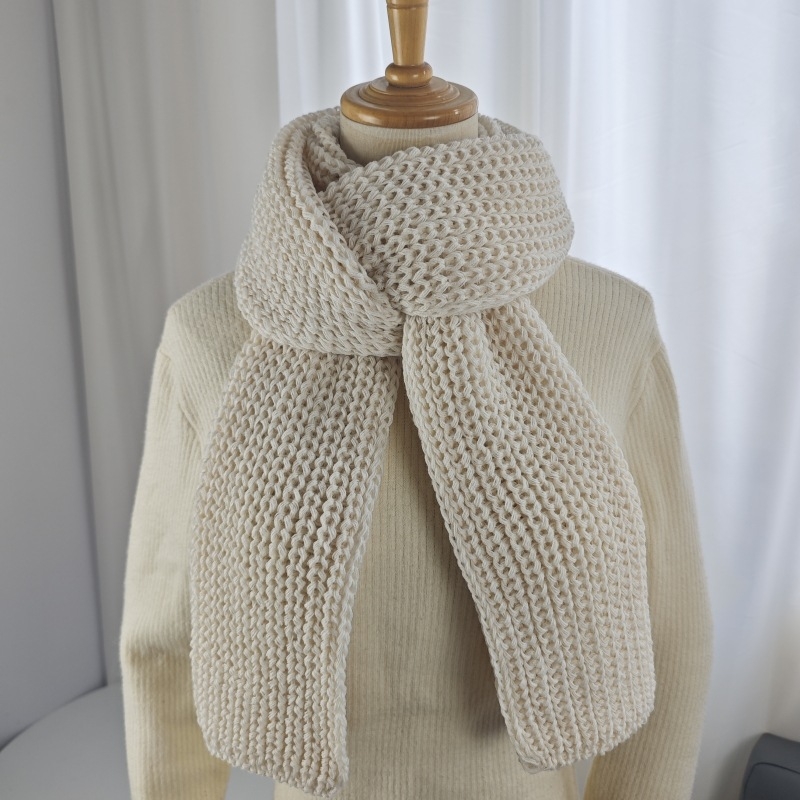 K-stil zimski pleteni vuneni šal, jednofarban, unisex, korejskog stila, topao i debeo