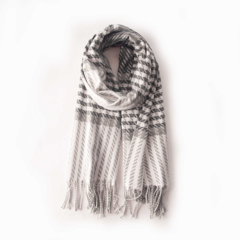 230 g novi ženski šal s uzorkom houndstooth i kariranim uzorkom, umjetni kašmir, resice, zima toplina i svestranost