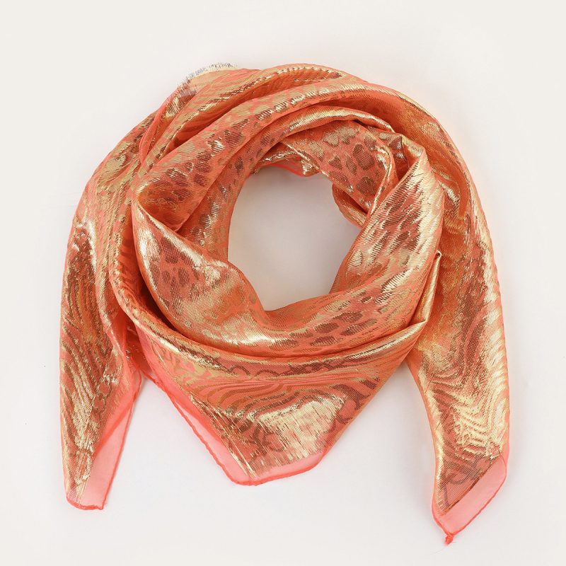RASINISILK etnikus stílusú négyzet alakú fejkendő és turbán — Jacquard chiffon, warp-kötésű anyag, porálló, 85 cm