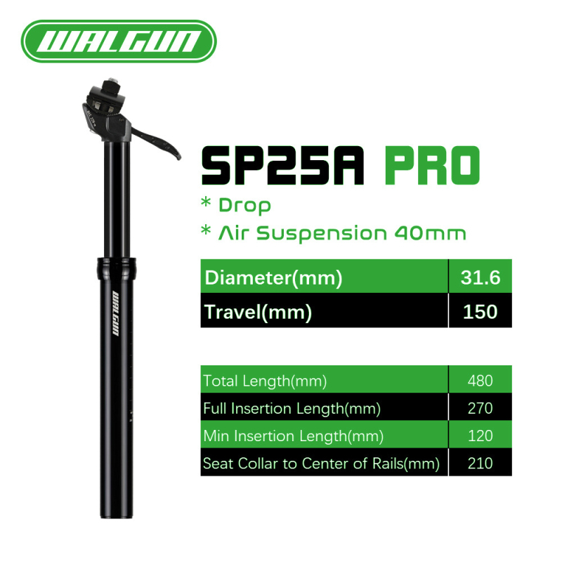 Walgun tijă de șa reglabilă hidraulică pentru bicicletă de munte, din aliaj de aluminiu, diametre 27,2/30,9 mm
