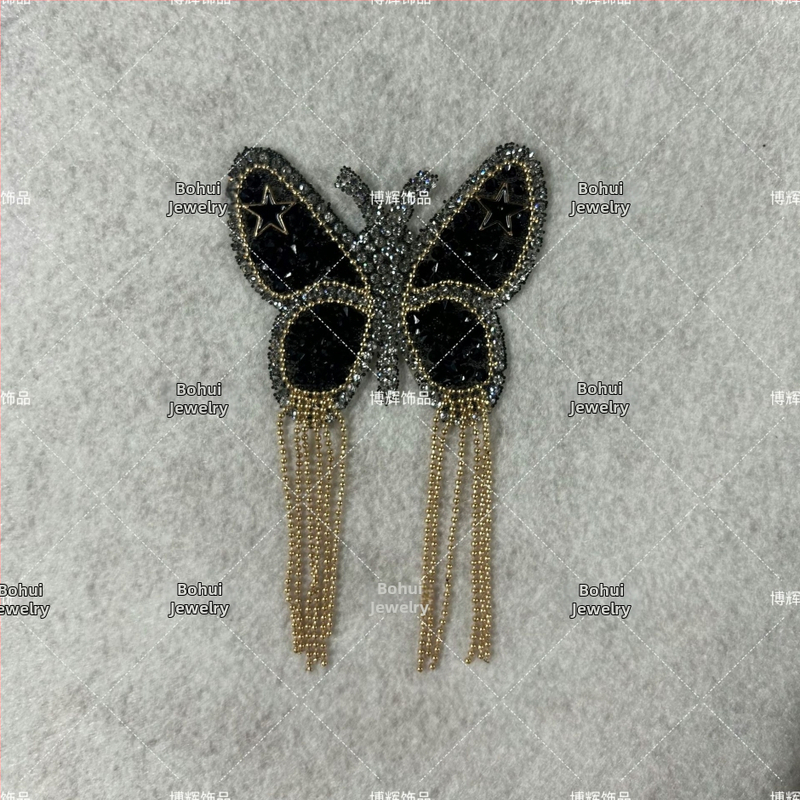 Patch s motívom motýľa zo štras, ručne vyrobené farebné teplom fixné kamene, DIY lepiace štras pre oblečenie