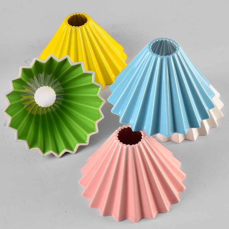 Origami keramický filter na kávu s podstavcom – prenosný drip filter pre prípravu kávy