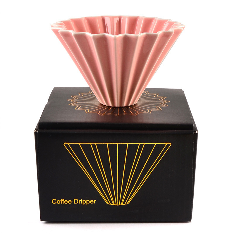 Origami keramický filter na kávu s podstavcom – prenosný drip filter pre prípravu kávy