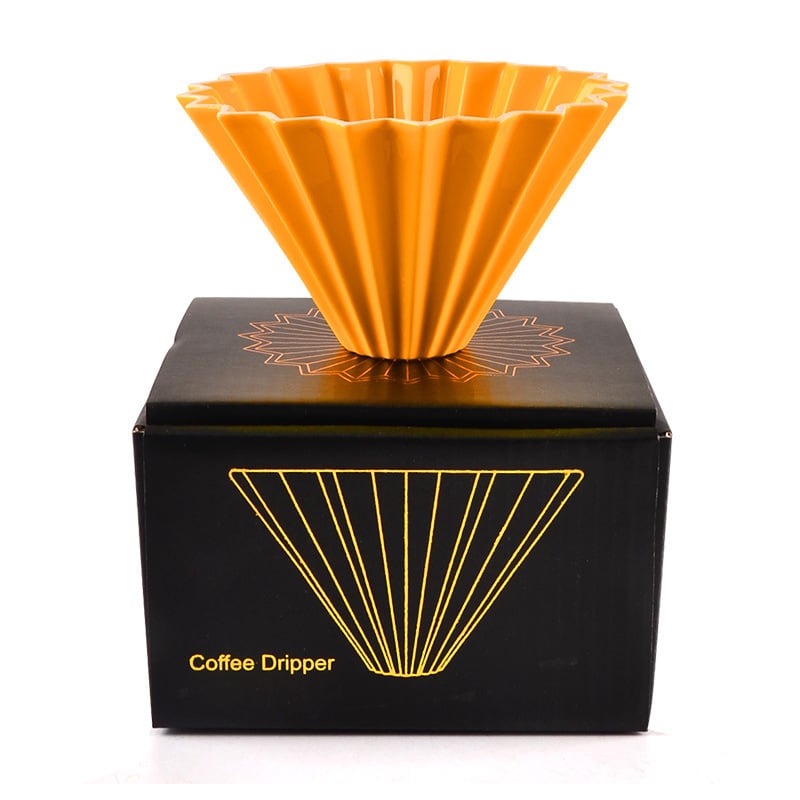 Origami keramický filter na kávu s podstavcom – prenosný drip filter pre prípravu kávy