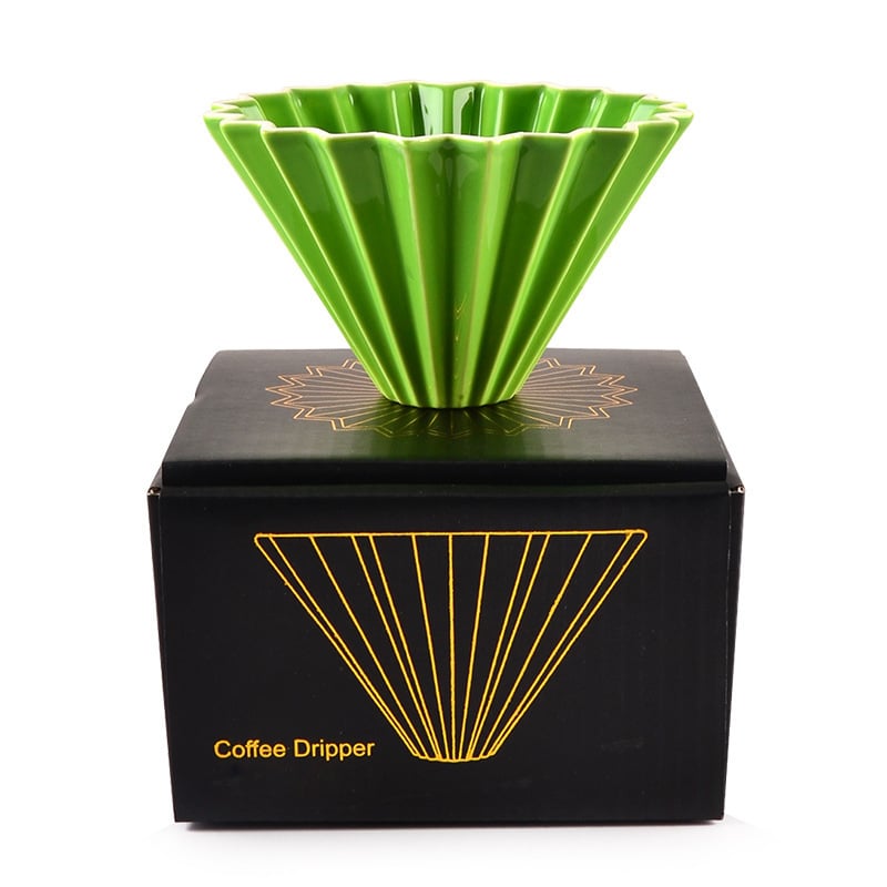 Origami keramický filter na kávu s podstavcom – prenosný drip filter pre prípravu kávy