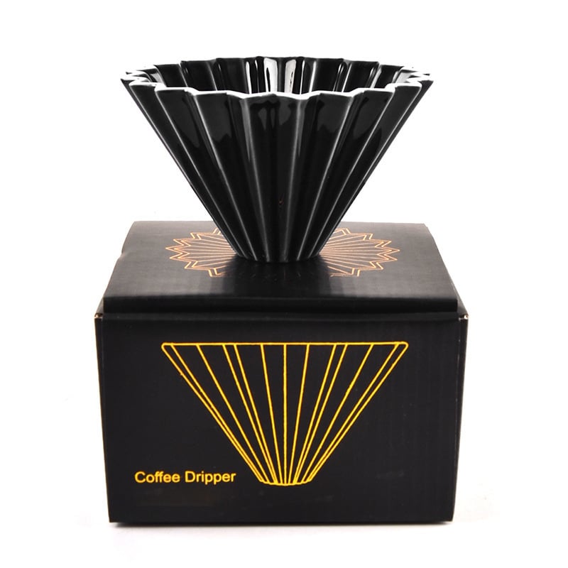 Origami keramický filter na kávu s podstavcom – prenosný drip filter pre prípravu kávy
