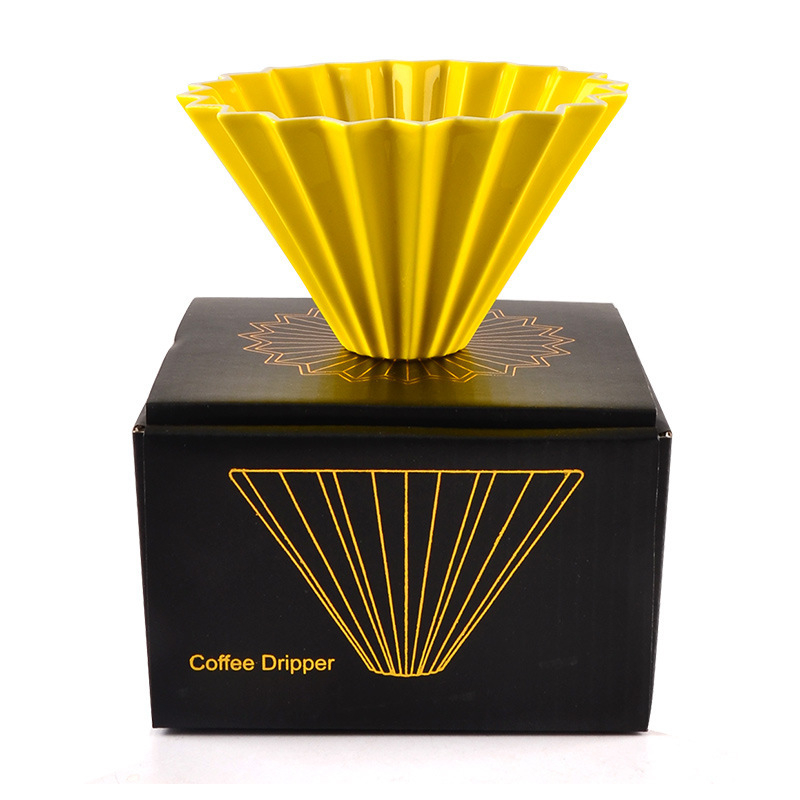 Origami keramický filter na kávu s podstavcom – prenosný drip filter pre prípravu kávy