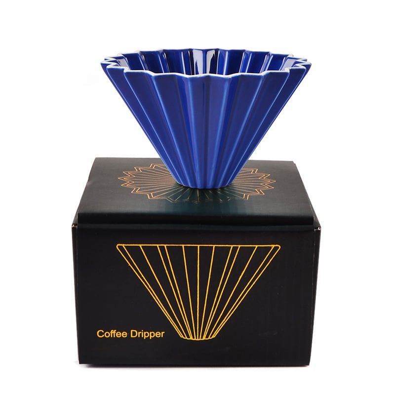 Origami keramický filter na kávu s podstavcom – prenosný drip filter pre prípravu kávy