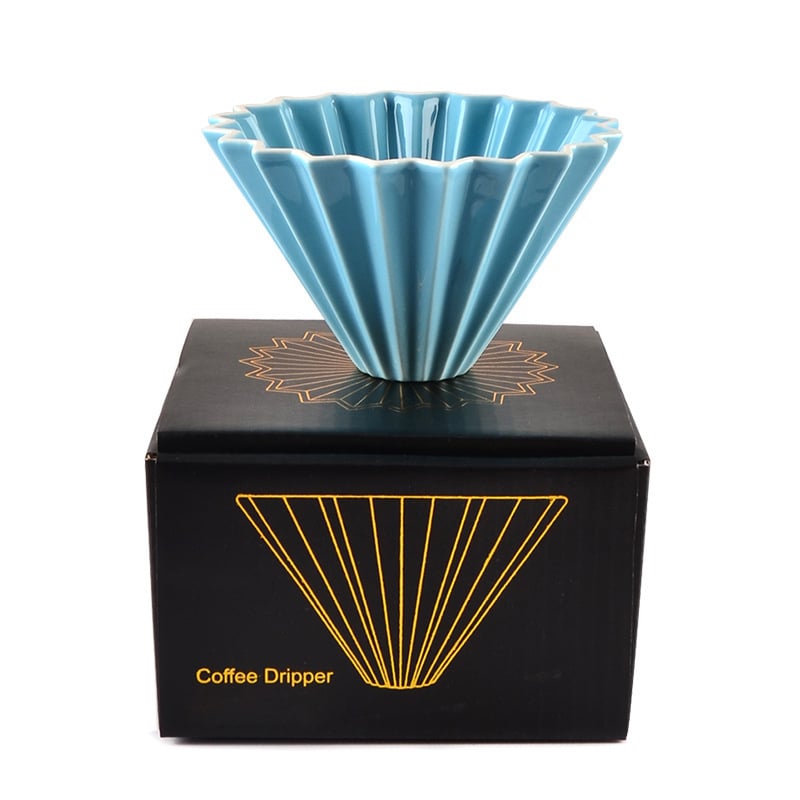 Origami keramický filter na kávu s podstavcom – prenosný drip filter pre prípravu kávy