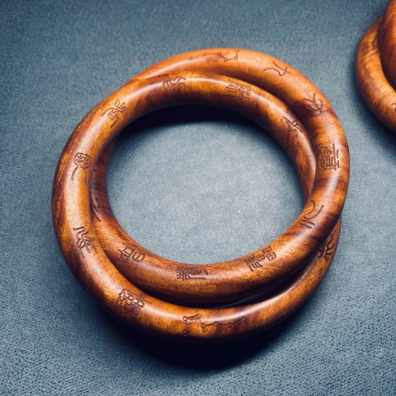 Jujube drvo Qiankun Circle Yin-Yang prsten s privjeskom i narukvicom – taoistički ritualni alat