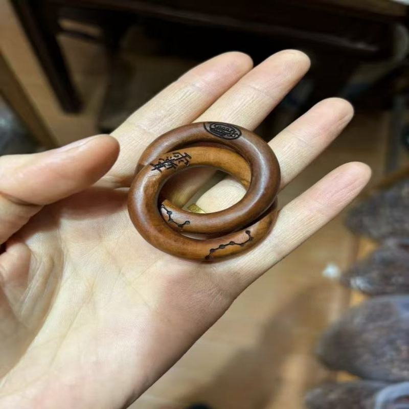 Jujube drvo Qiankun Circle Yin-Yang prsten s privjeskom i narukvicom – taoistički ritualni alat