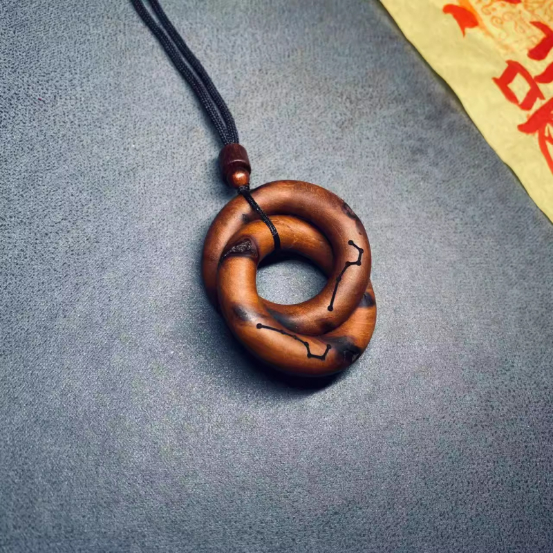Jujube drvo Qiankun Circle Yin-Yang prsten s privjeskom i narukvicom – taoistički ritualni alat