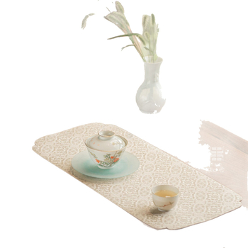 Podložka na čaj s motívom trávy, čínske zen štýl, retro, deväťfarebný set, brokátová tkanina, malá podložka na čaj
