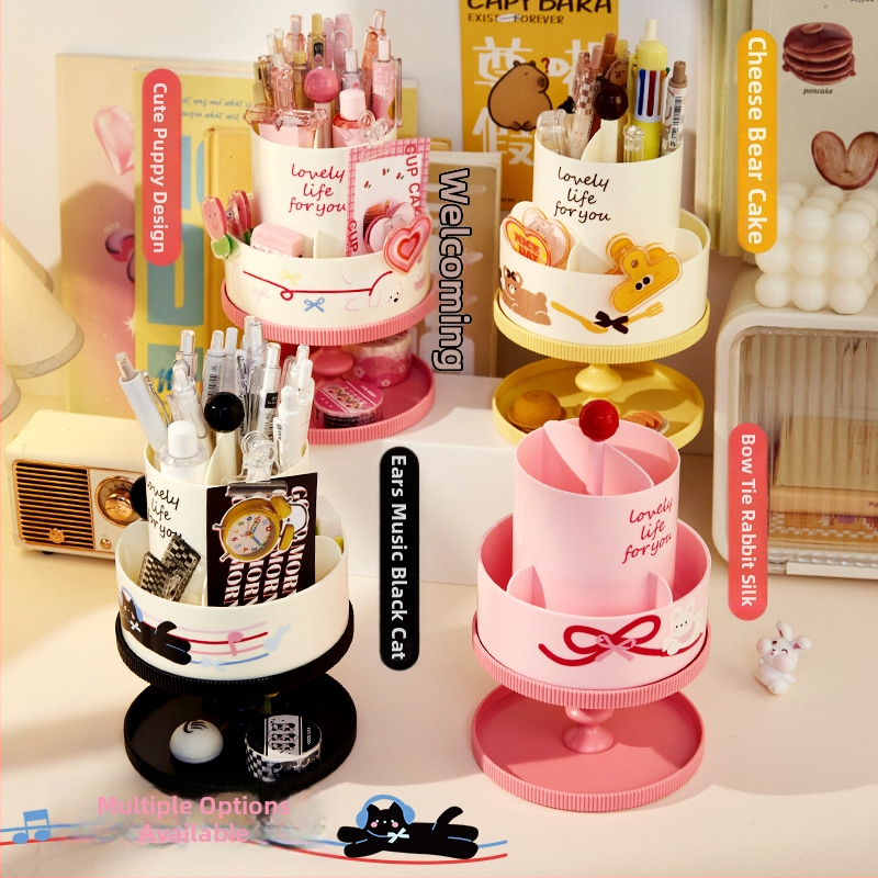 Držiak na ceruzky v štýle princeznej, otočný o 360°, s veľkou kapacitou, stolový organizér pre deti