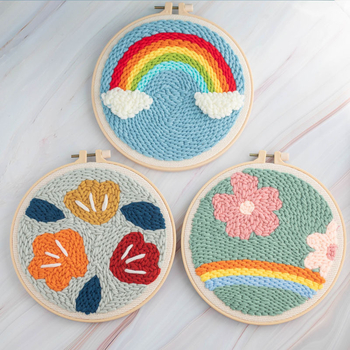 Sada punch needle vyšívania s priadzou – DIY pre deti