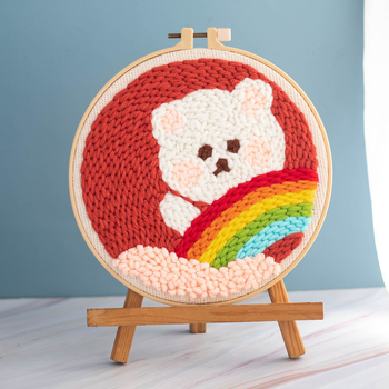 Sada punch needle vyšívania s priadzou – DIY pre deti