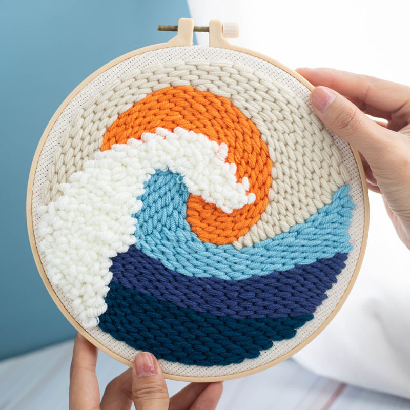 Sada punch needle vyšívania s priadzou – DIY pre deti