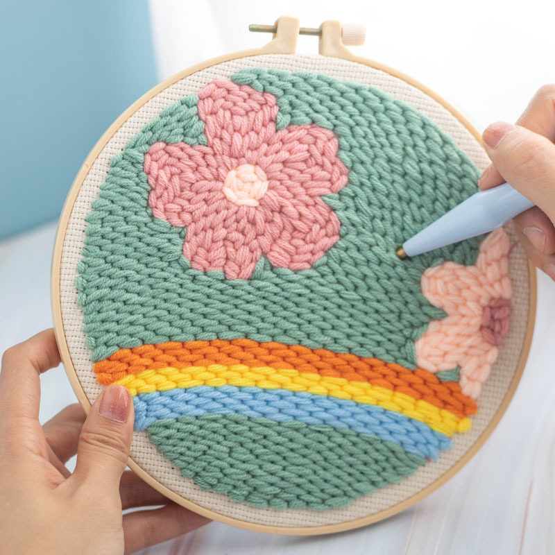 Sada punch needle vyšívania s priadzou – DIY pre deti