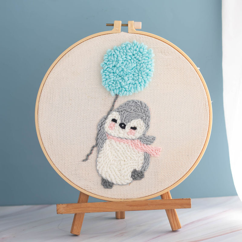 Sada punch needle vyšívania s priadzou – DIY pre deti