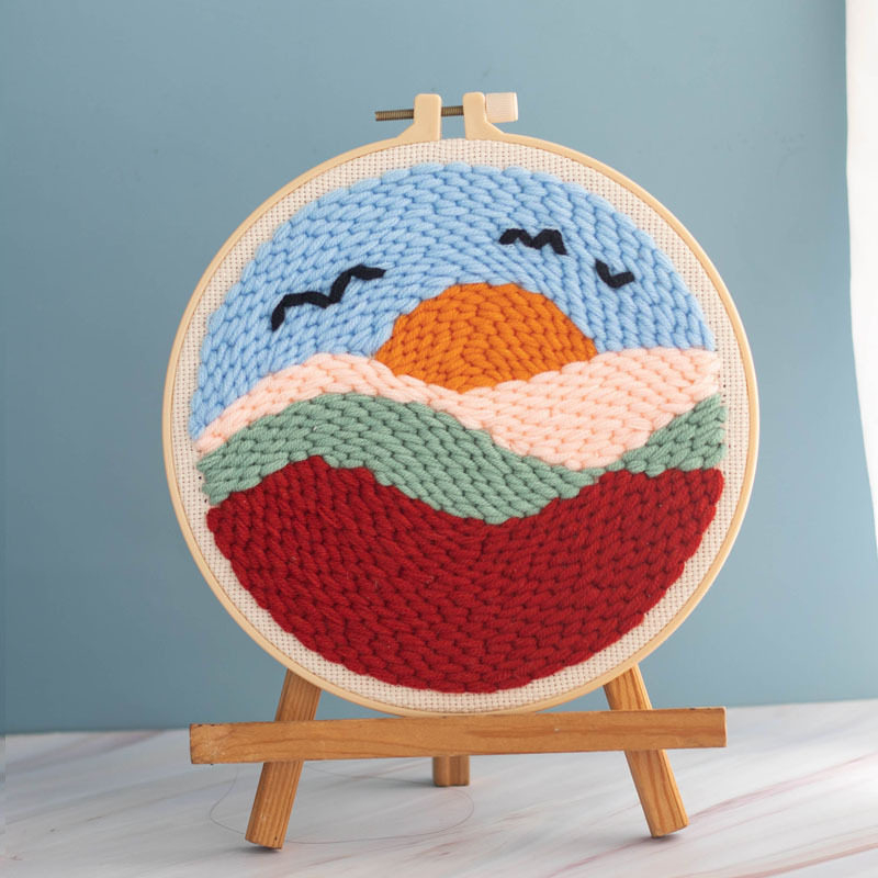 Sada punch needle vyšívania s priadzou – DIY pre deti