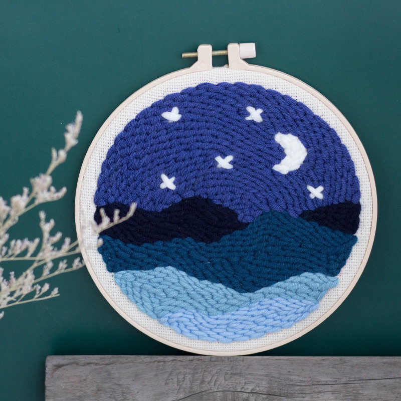 Sada punch needle vyšívania s priadzou – DIY pre deti