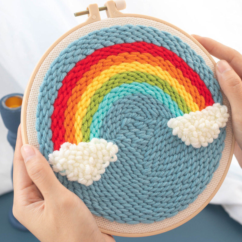 Sada punch needle vyšívania s priadzou – DIY pre deti