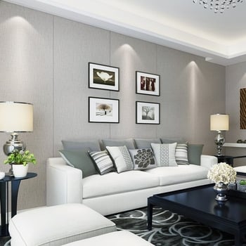 Ľanový samolepiaci, vodotesný, bezšvový obklad stien pre celý dom – moderný minimalistický štýl, jednobarevný dizajn do spálne a do obývačky